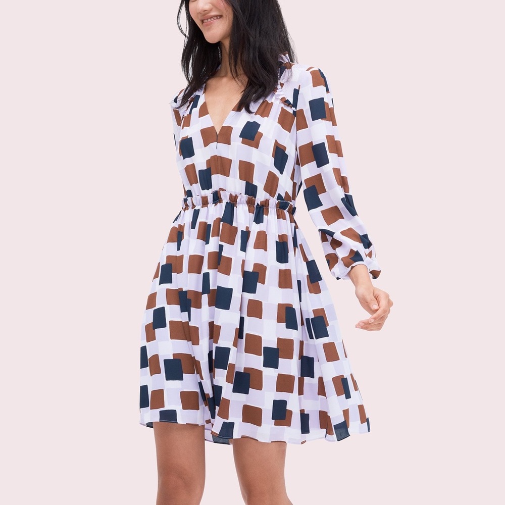 Kate Spade Runway Geo Squares Dress
